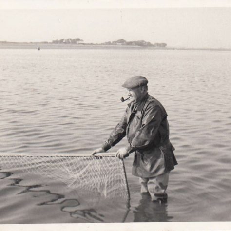 Cockersands Lighthouse Keeper Thomas Parkinson salmon fishing with a haaf net