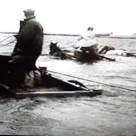 Shrimpers in River Leven channel in 1963