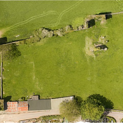 Aerial photograph of Gleaston Castle 3