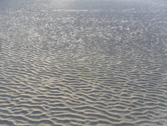 View of ripples in the sand at Flookburgh Bay.