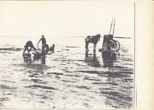 Flookburgh fishermen off Grange, fishing for cockles | Keith Willacy collection