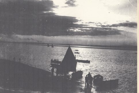 An evening sail in Ring Hole.  Notice the wheeled landing stage at the water's edge